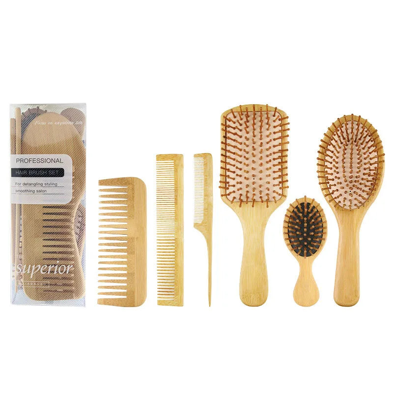 Set de Peigne/Brosse en Bambou