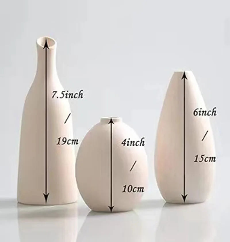 Set of 3 ceramic vases